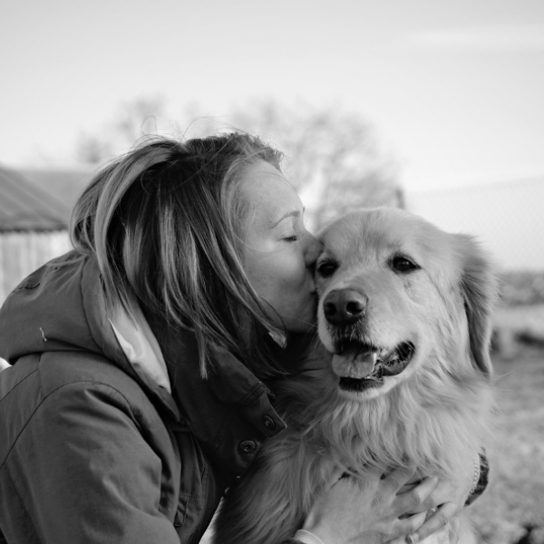 owner and dog